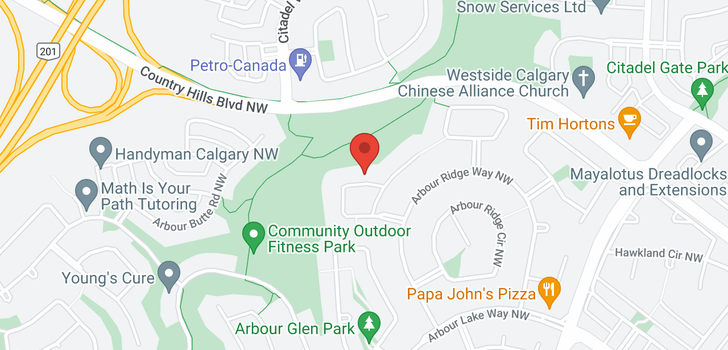 map of 105 Arbour Ridge Heights NW